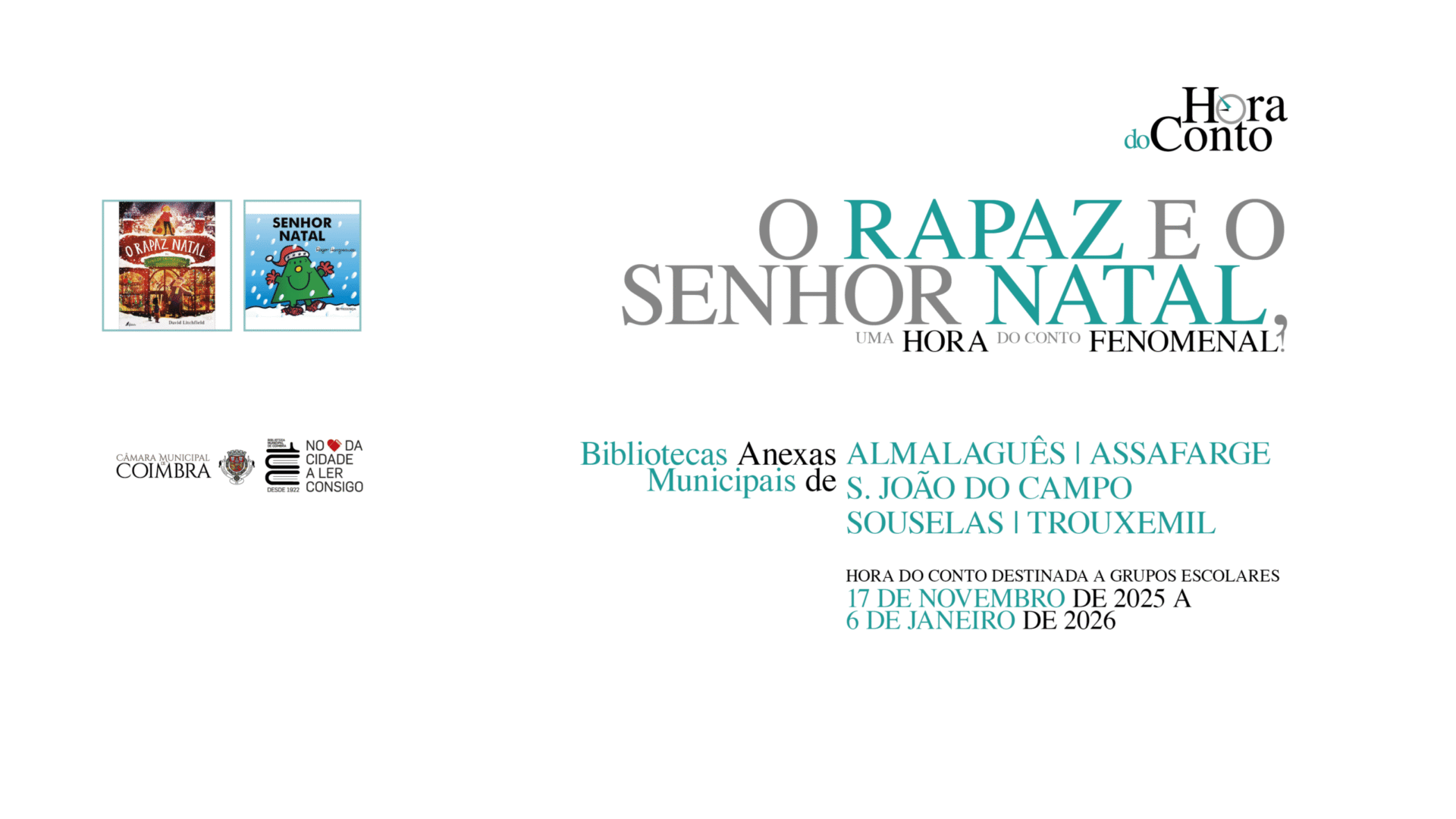 Bibliotecas Anexas recebem hora do conto de Natal para escolas a partir de 17 de novembro