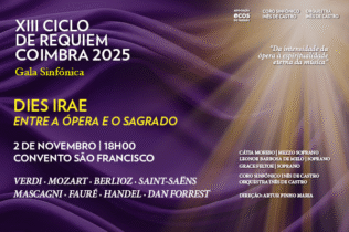 Concerto de encerramento do XIII Ciclo de Requiem a 2 de novembro no Convento São Francisco