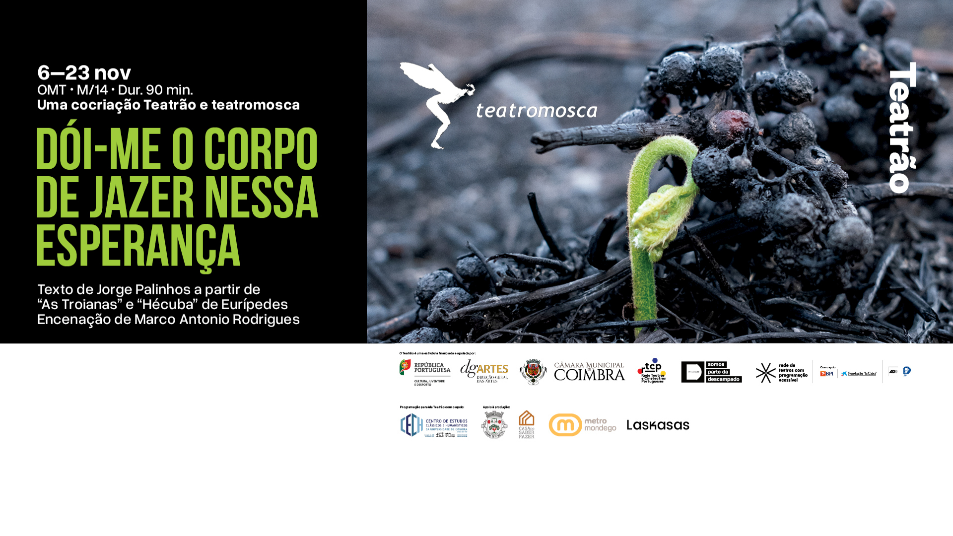 Teatrão estreia peça “Dói-me o corpo de jazer nessa esperança” inspirada em Eurípedes a 6 de novembro