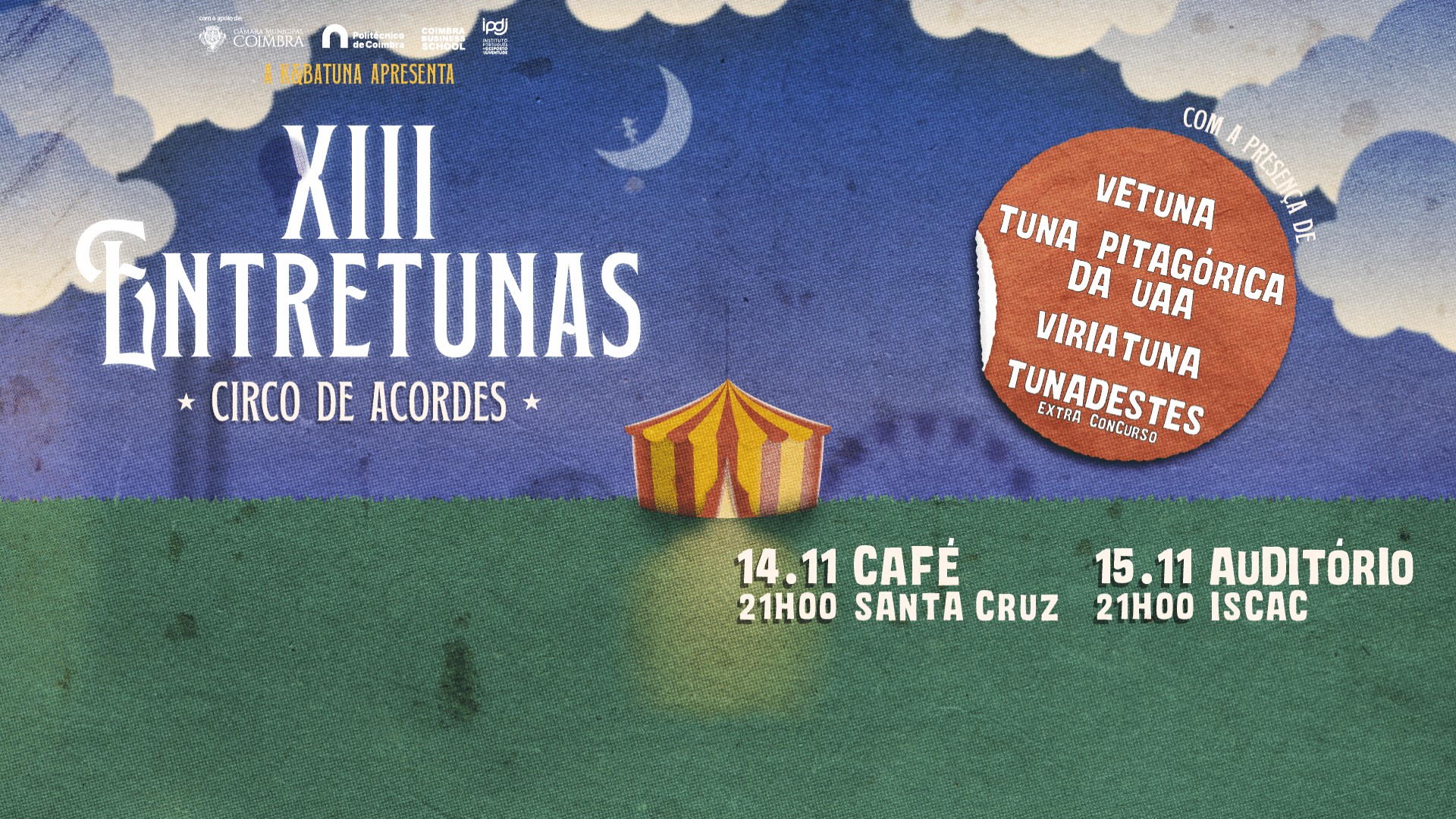 XIII ENTRETUNAS anima Coimbra nos dias 14 e 15 de novembro