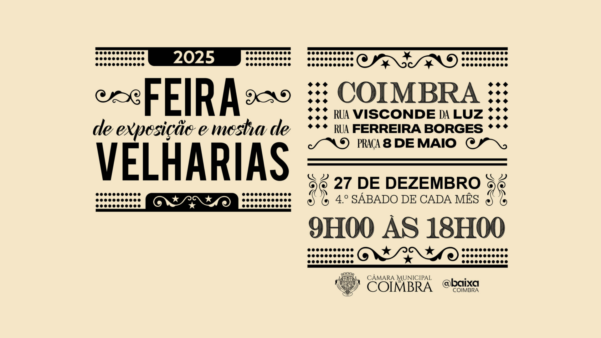 Feira das Velharias regressa à Baixa de Coimbra este sábado