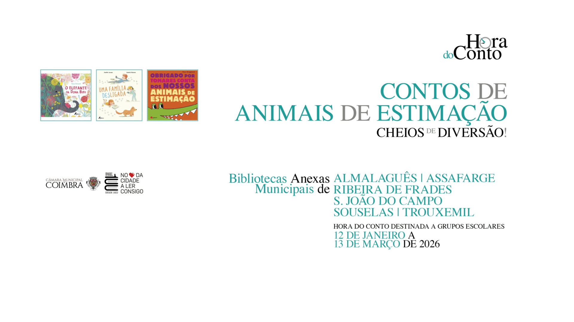 Bibliotecas Anexas Municipais promovem “Contos de Animais de Estimação” para o pré-escolar e 1.º ciclo