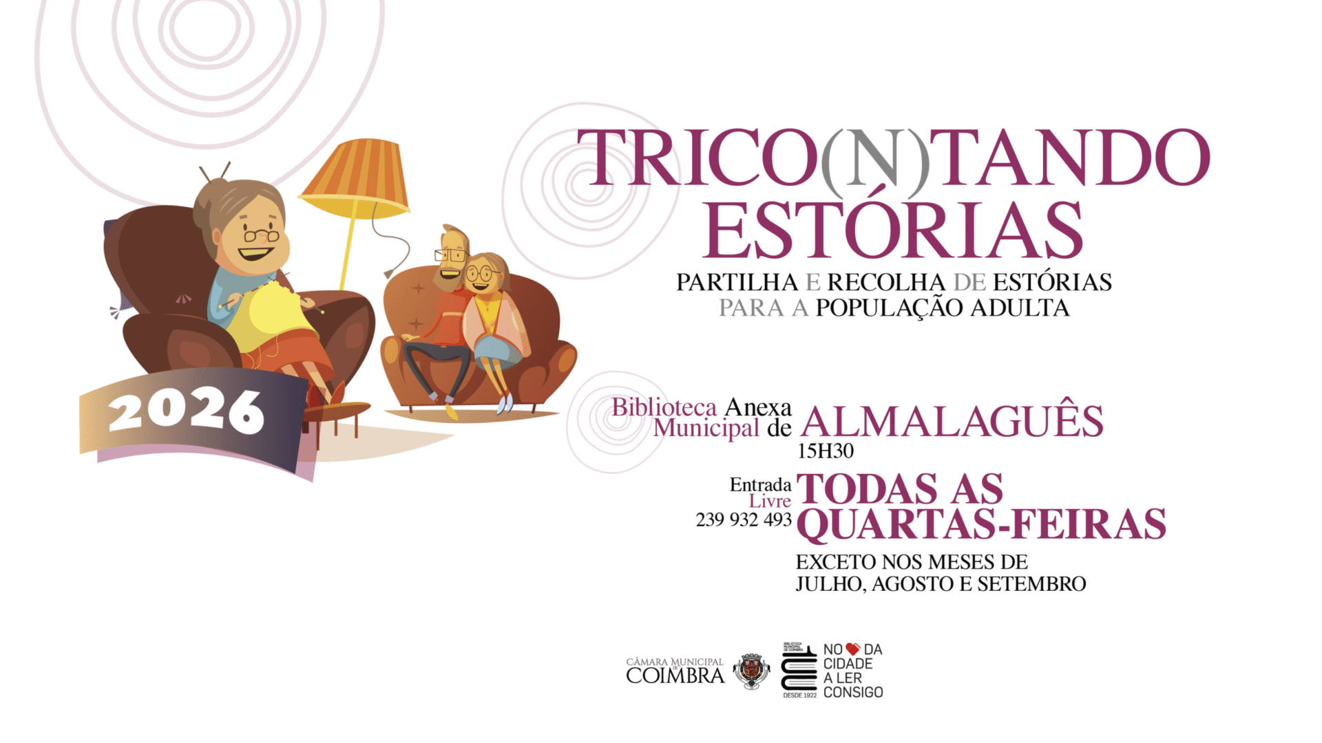 Trico(n)tando Estórias regressa em 2026 com sessões semanais na Biblioteca Anexa Municipal de Almalaguês