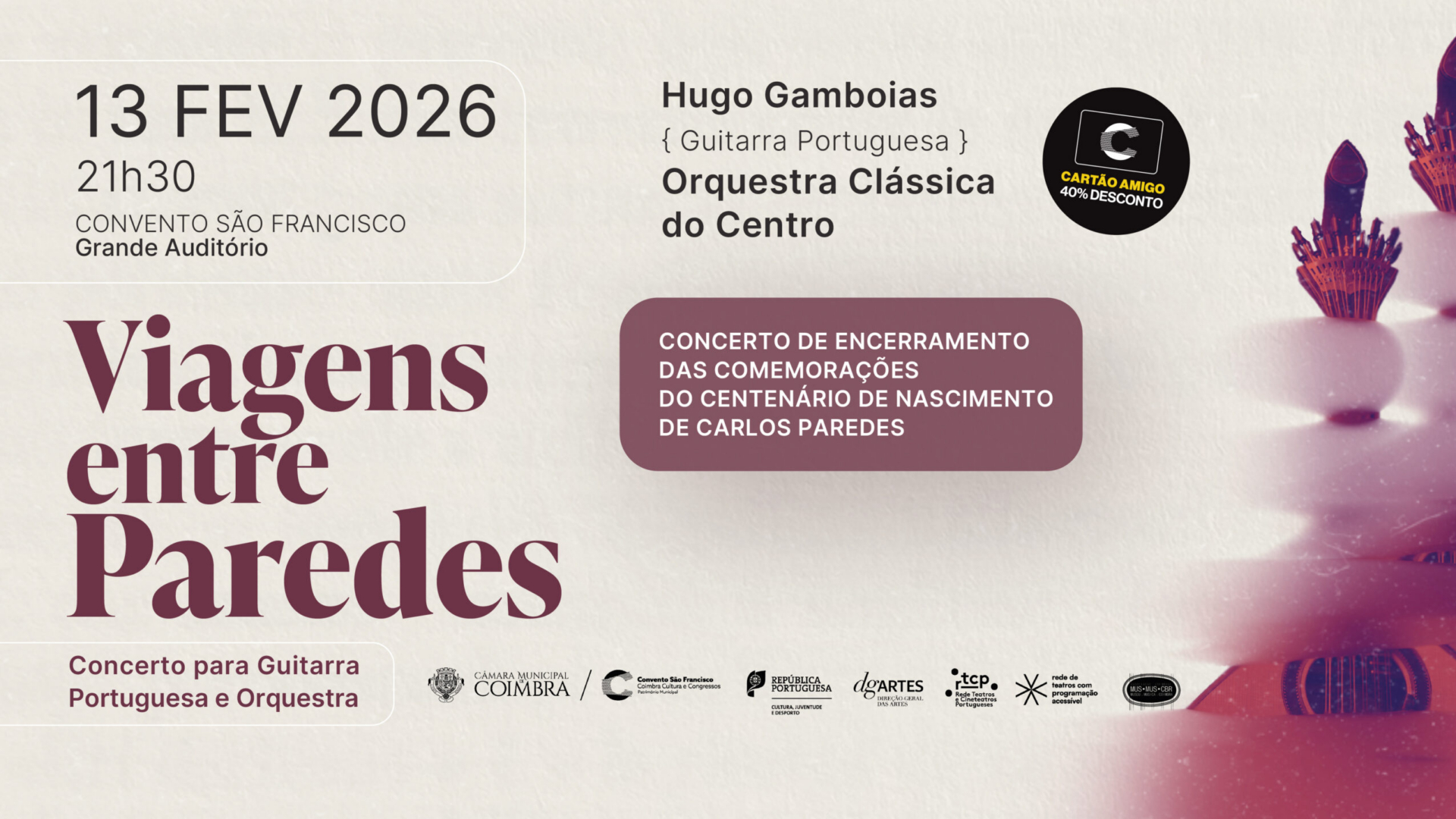 “Viagem Entre Paredes” encerra celebrações do centenário de Carlos Paredes no Convento São Francisco