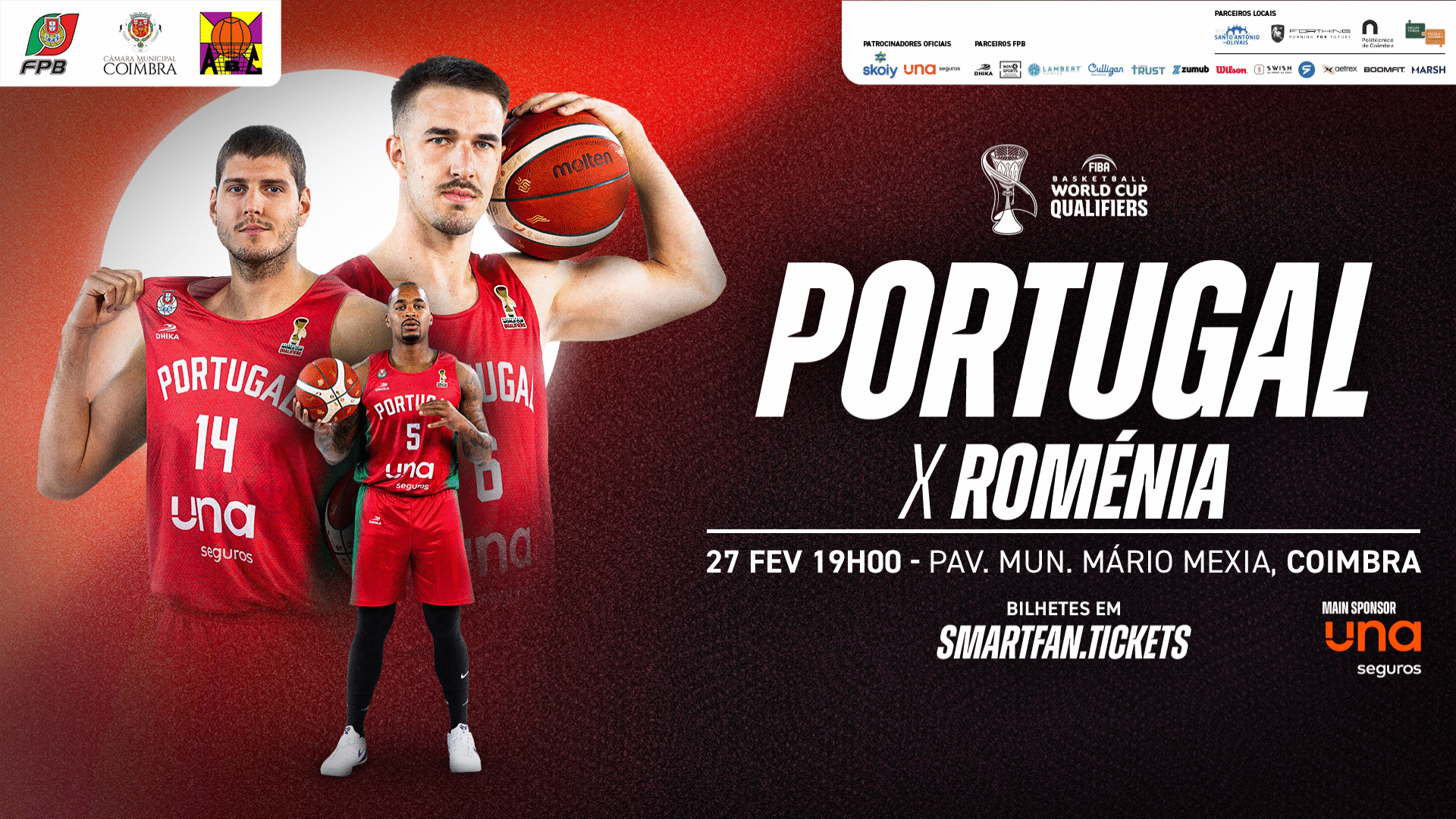 Seleção Nacional de Basquetebol enfrenta Roménia em Coimbra em jogo de qualificação para o Mundial 2027