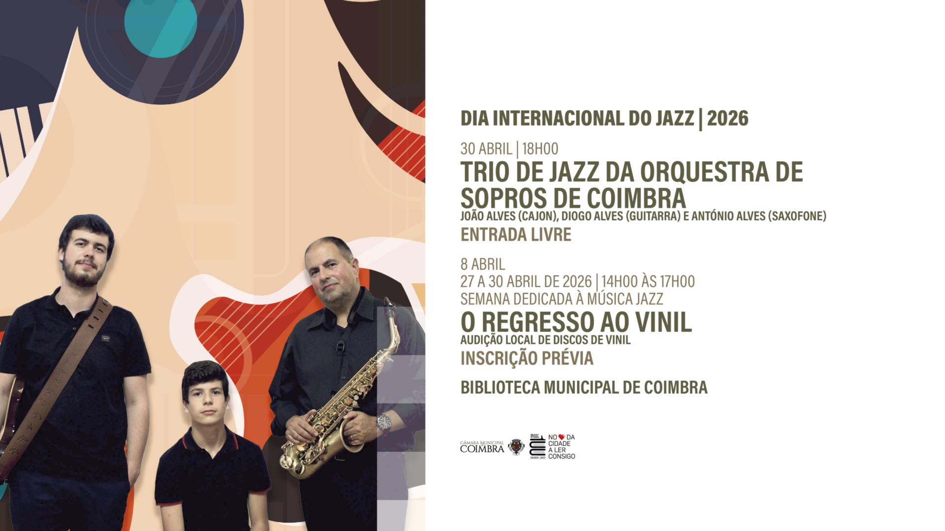 Biblioteca Municipal de Coimbra assinala Dia Internacional do Jazz com concerto e regresso ao vinil