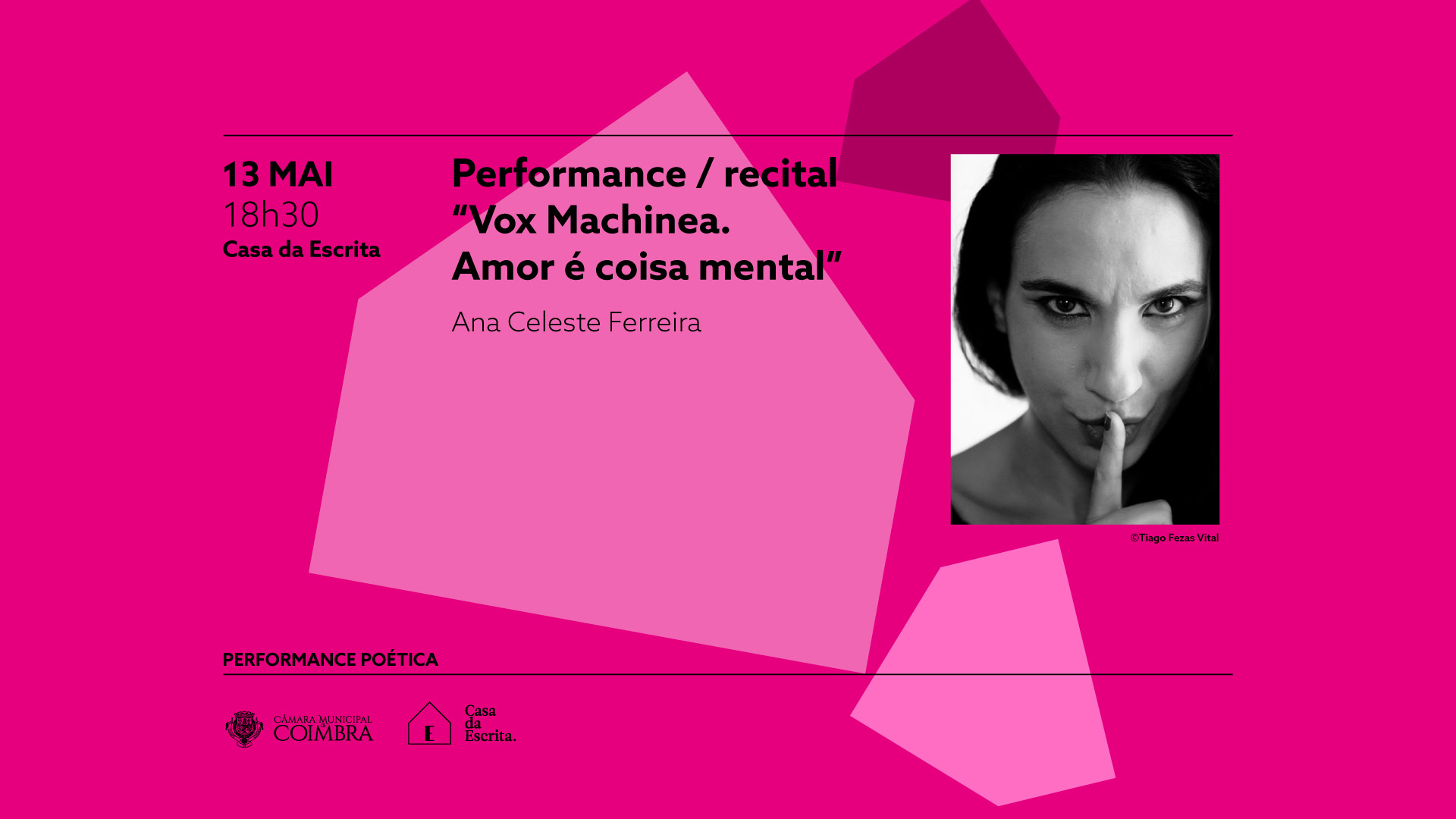 Casa da Escrita acolhe performance poética de Ana Celeste Ferreira na próxima 4ª feira