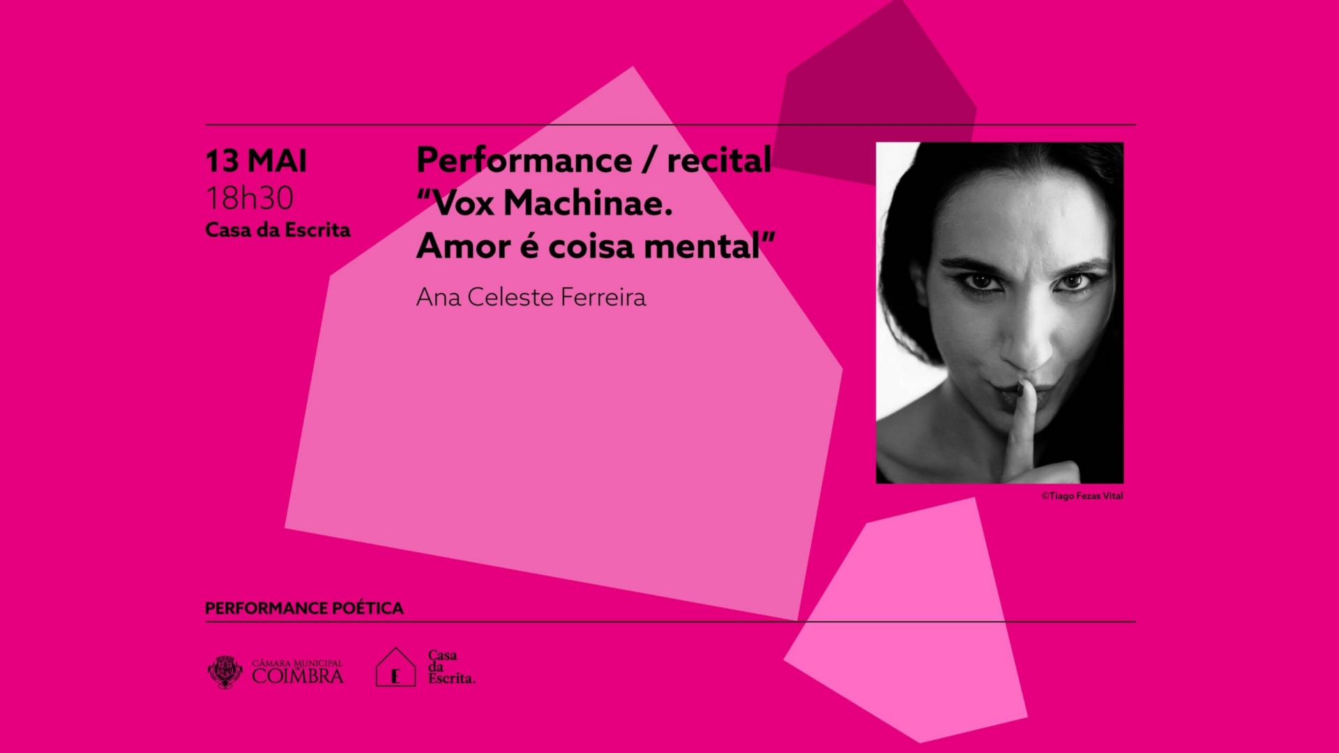 Casa da Escrita acolhe performance poética de Ana Celeste Ferreira na próxima 4ª feira