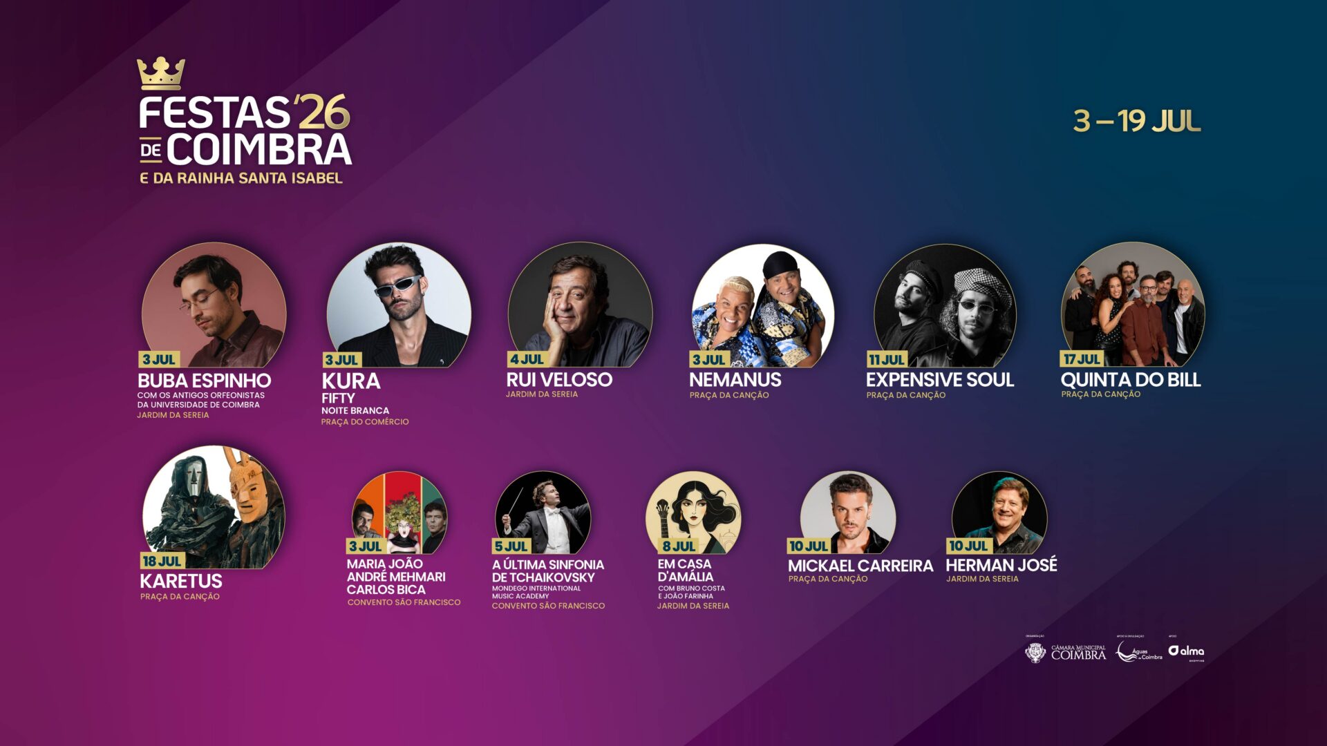 Fique a conhecer o programa das Festas de Coimbra 2026