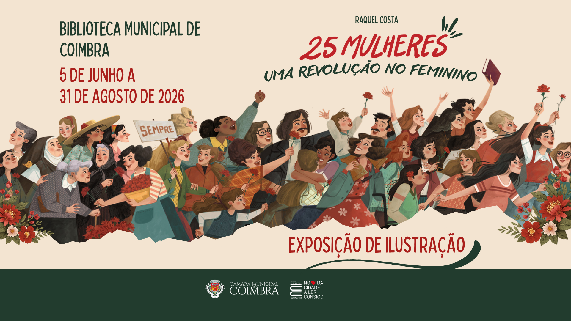 Biblioteca Municipal apresenta exposição de ilustração “25 Mulheres, uma revolução no feminino”