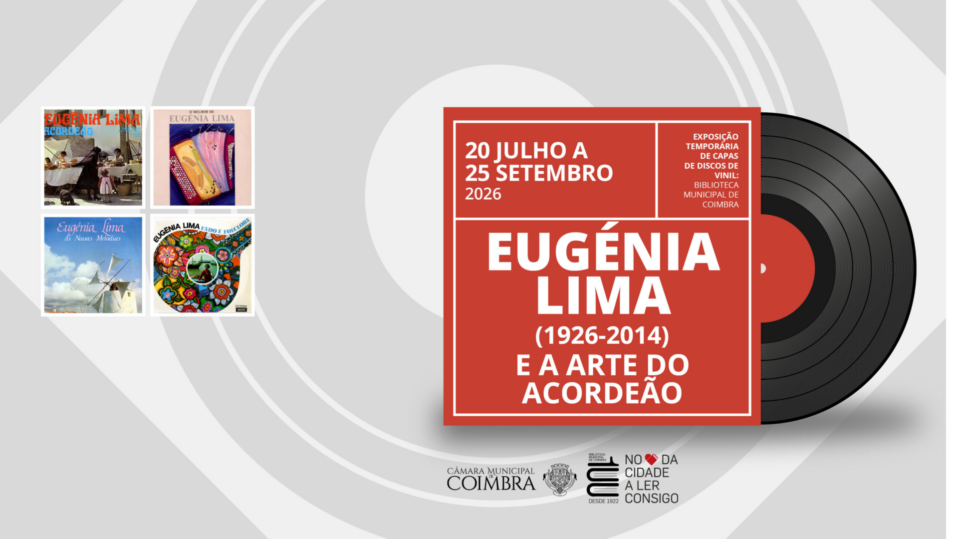 Exposição de capas de discos de vinil homenageia Eugénia Lima na Casa Municipal da Cultura