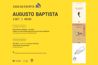 Casa da Escrita recebe Augusto Baptista para sessão dedicada à literatura e ao desenho