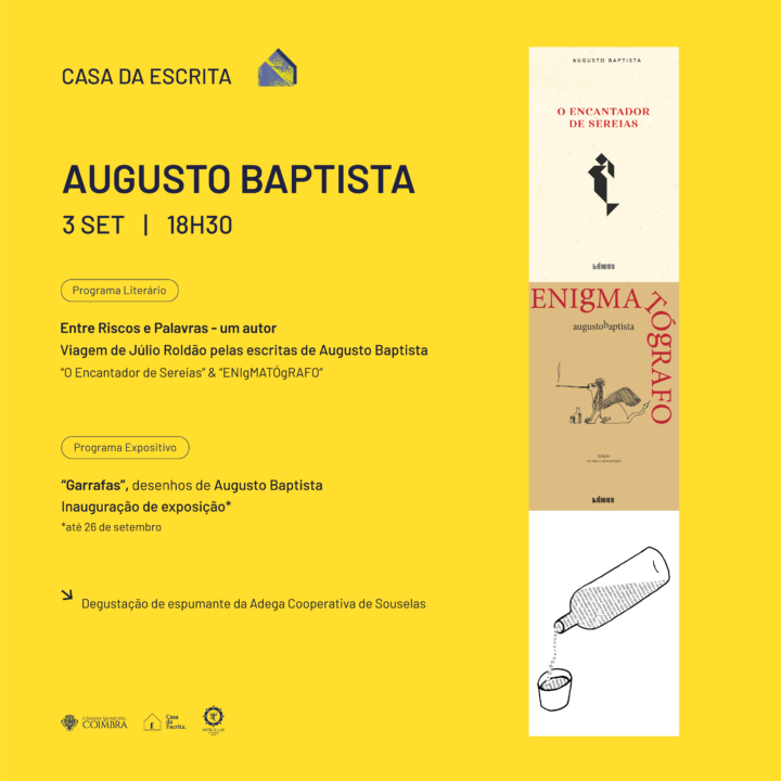 Casa da Escrita recebe apresentação de livros e exposição de Augusto Baptista